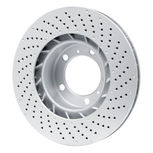 Porsche Cayman Brake Rotor (1) - Left Front - R1 Concepts - GEOSPEC Coated Rotor - Drilled - `09-`23